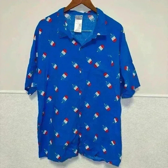 Isaac morris Other - Isaac Morris: Button-Down "Popsicle" Shirt, Size Mens XXL Color Blue & Red